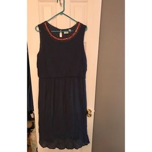 🎉🎉Navy Blue Cinched Waist Midi Dress